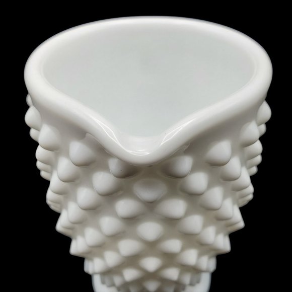 Vintage Fenton Hobnail White Milk Glass 2 pc Creamer & Open Sugar Bowl Set 3.5" - Picture 3 of 8
